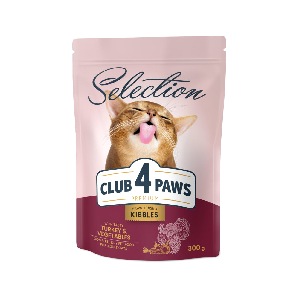 CLUB 4 PAWS SELECTION SUCHA KARMA DLA KOTÓW –INDYK I WARZYWA 0,3 KG