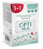 OPTIMEAL MOKRA KARMA DLA DOROSŁYCH KOTÓW - MIX SMAKÓW 3+1GRATIS