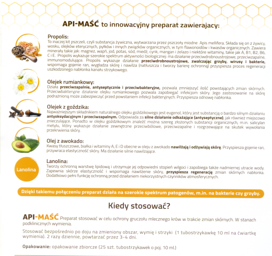 API-MAŚĆ Z PROPOLISEM na zapalenia wymienia bezkarencyjna 10ml