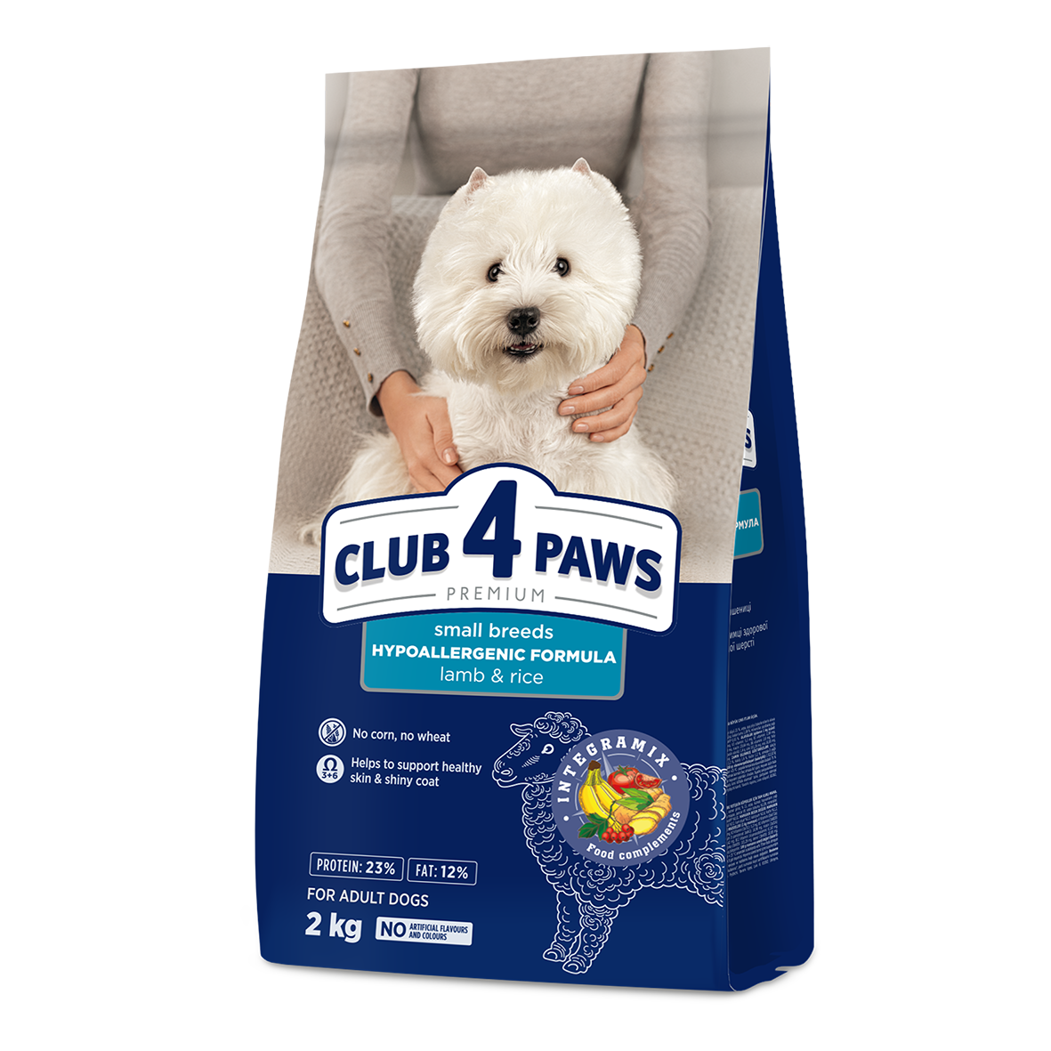 CLUB 4 PAWS SUCHA KARMA DLA DOROSŁYCH PSÓW MAŁYCH RAS JAGNIĘCINA I RYŻ 2kg