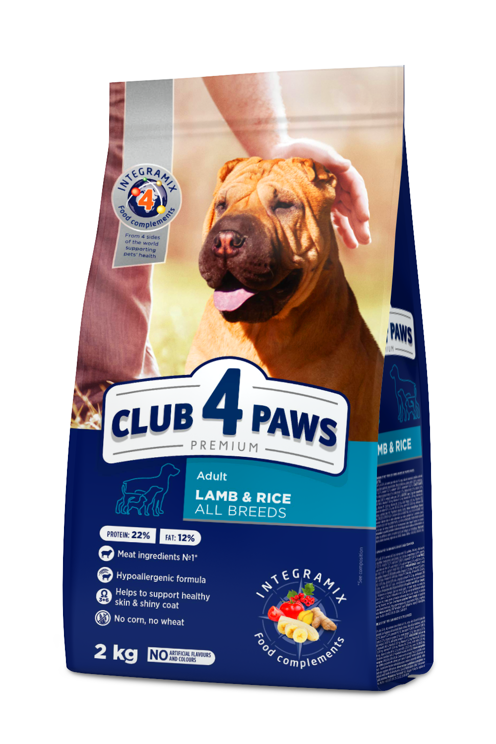 CLUB 4 PAWS SUCHA KARMA DLA PSÓW WSZYSTKICH RAS JAGNIĘCINA I RYŻ 2kg