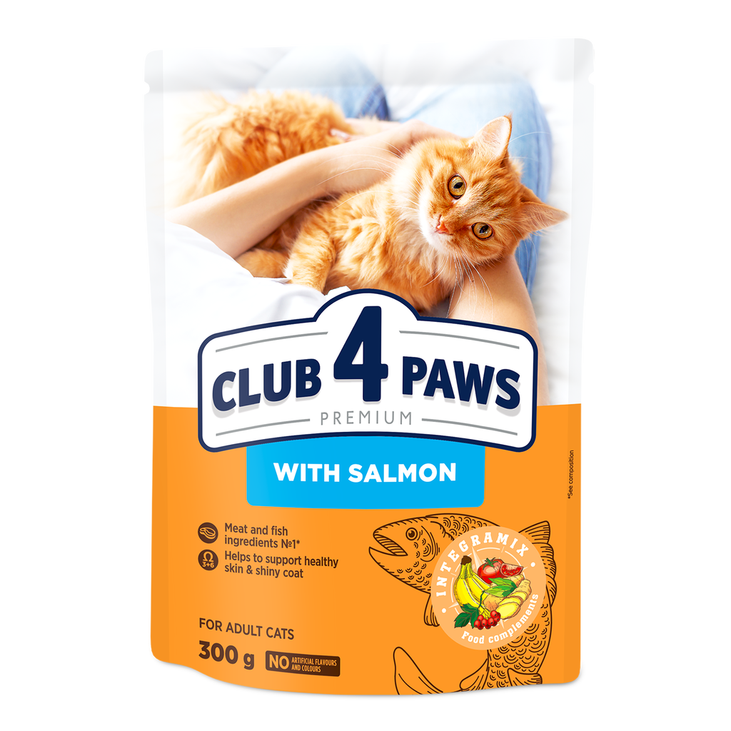 CLUB 4 PAWS Premium sucha karma dla kotów - łosoś 300 g