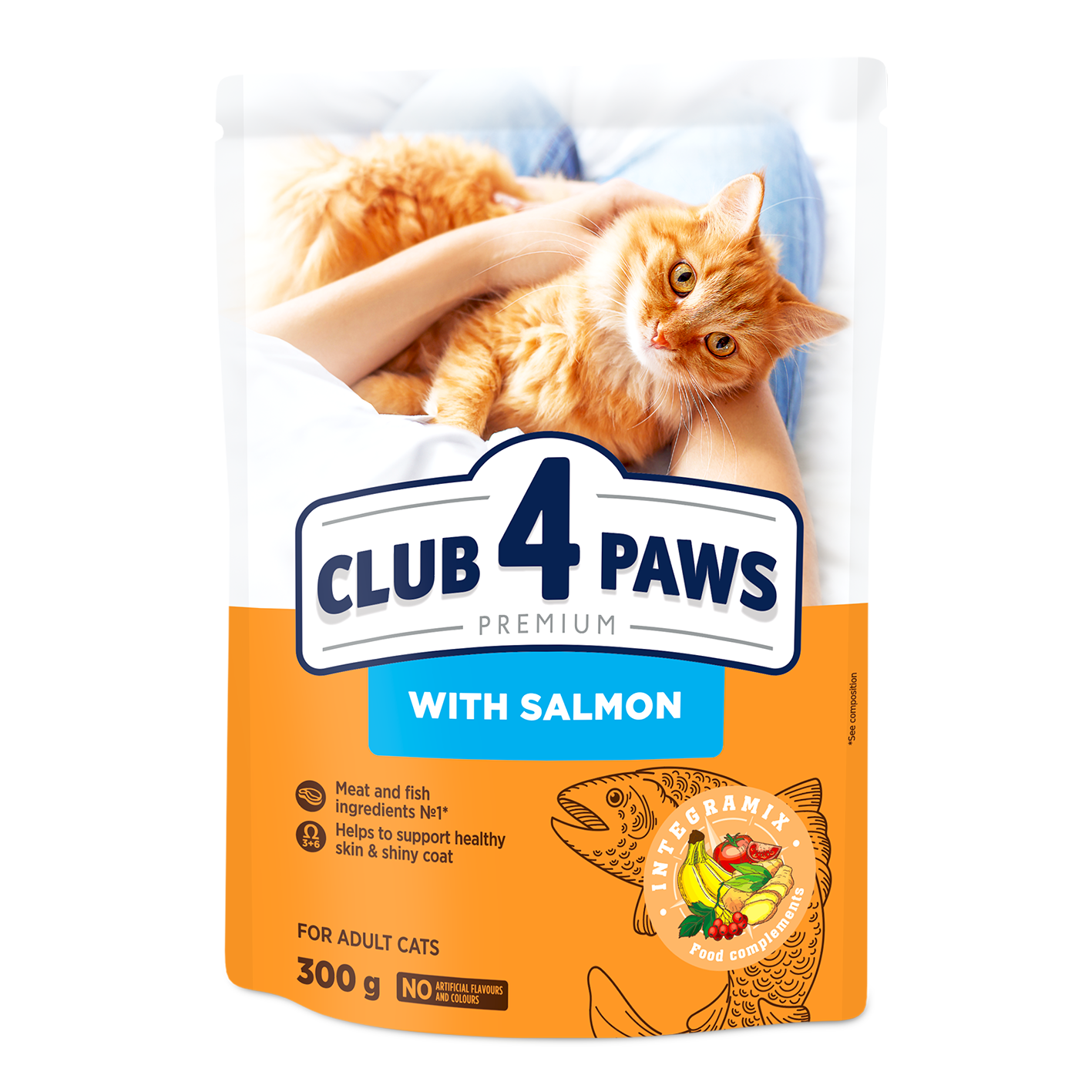 CLUB 4 PAWS Premium sucha karma dla kotów - łosoś 300 g