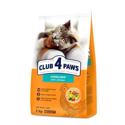CLUB 4 PAWS dla kotów sterylizowanych kurczak 2kg