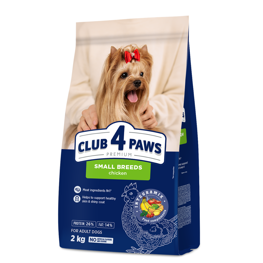 CLUB 4 PAWS SUCHA KARMA DLA DOROSŁYCH PSÓW MAŁYCH RAS 2 KG