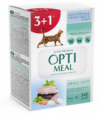 OPTIMEAL MOKRA KARMA DLA KOTÓW - DORSZ, WARZYWA W GALARECIE 85g 3+1GRATIS