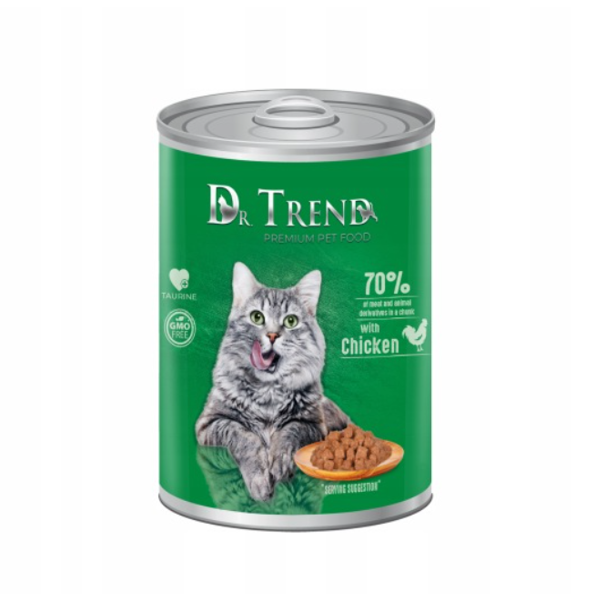 DR. TREND mokra karma dla kotów - kurczak w delikatnym sosie 400g