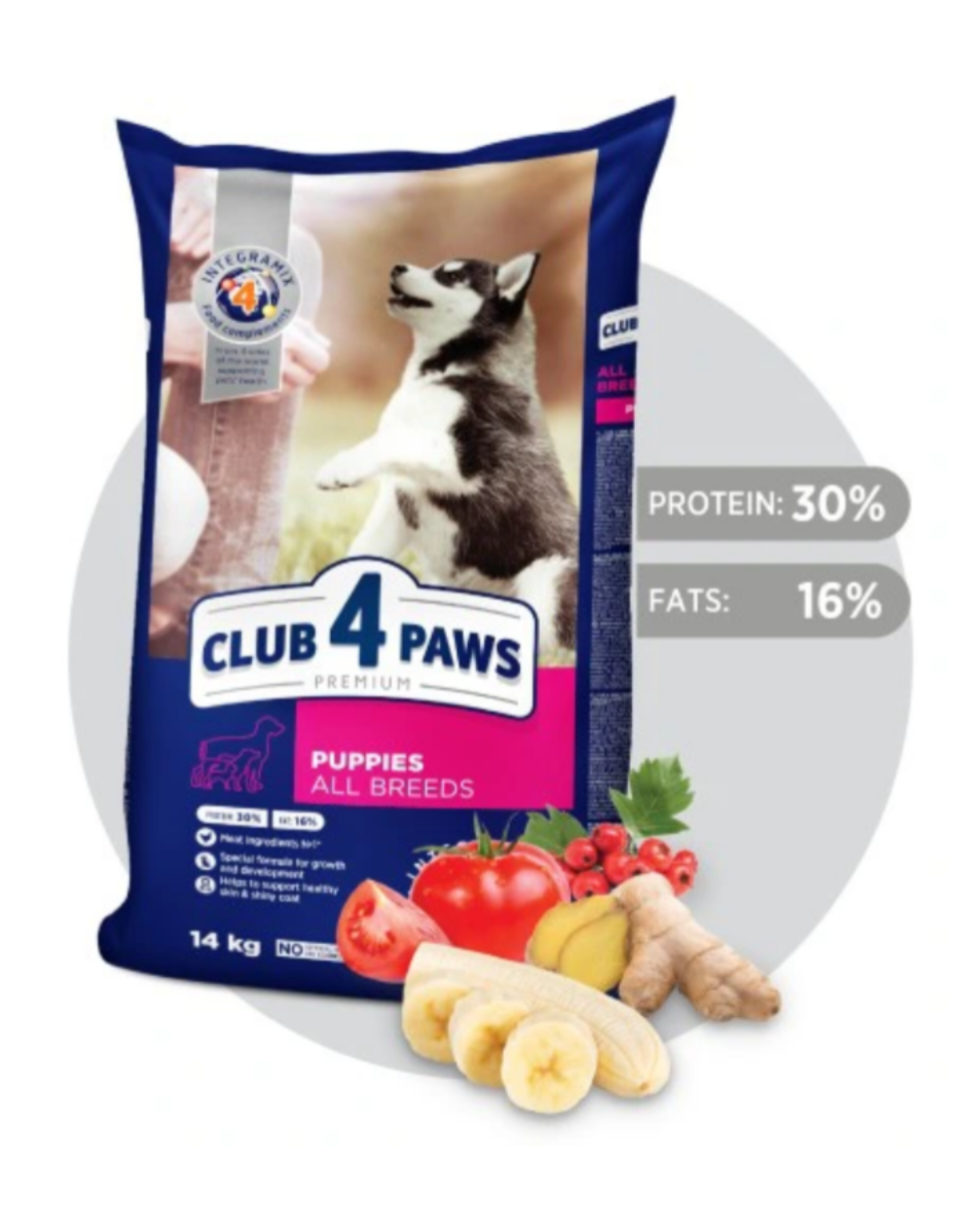 CLUB 4 PAWS Premium sucha karma dla szczeniąt – Kurczak, 14 kg
