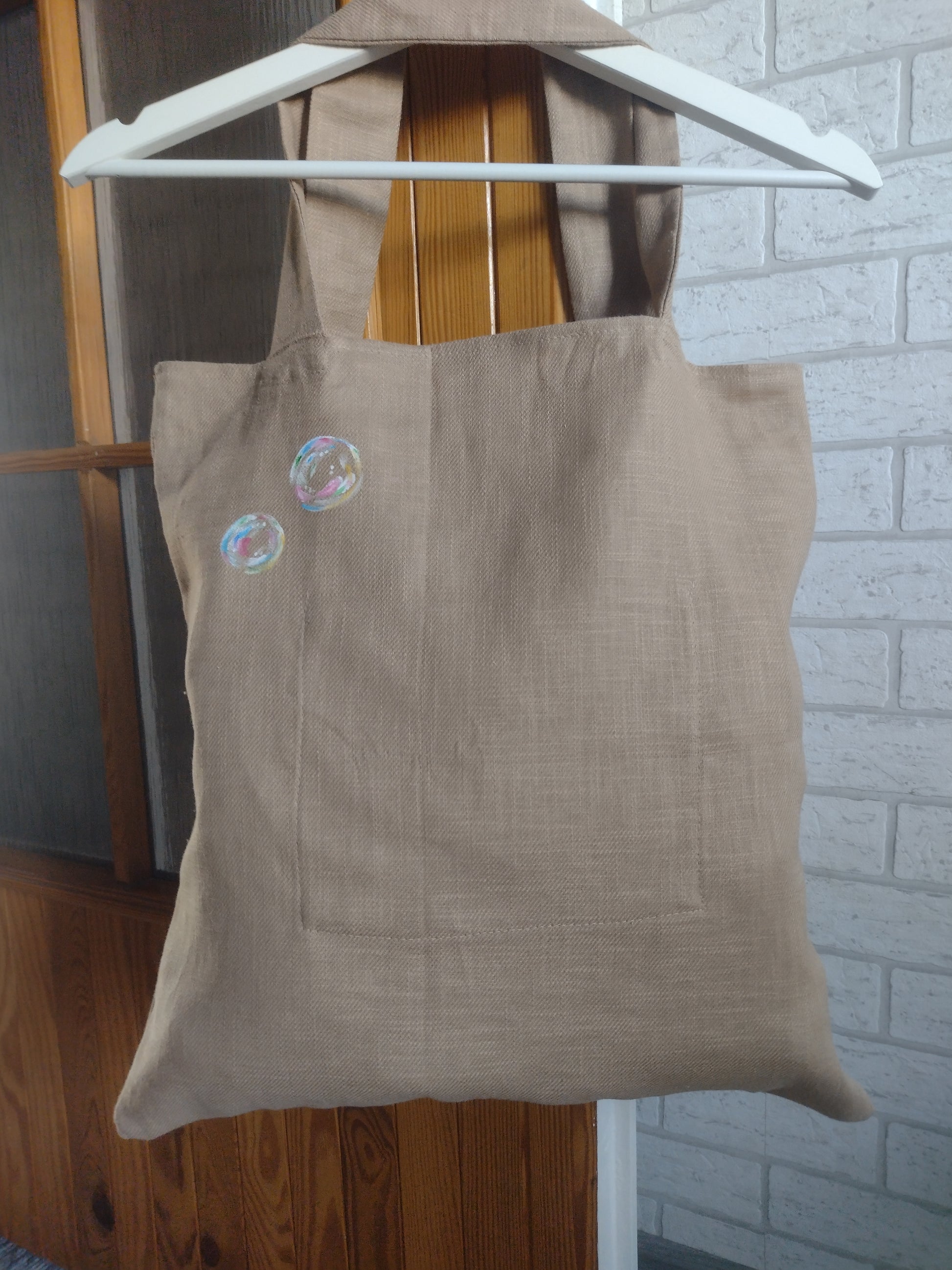 Torba Shopper lniana malowana ręcznie