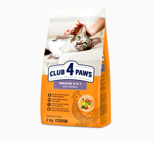 CLUB 4 PAWS dla kotów domowych INDOOR 4IN1 - 2 kg