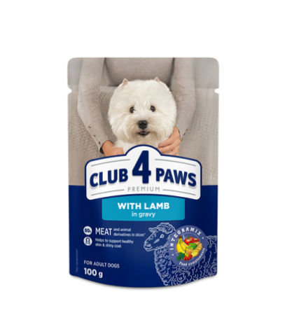 CLUB 4 PAWS karma dla psów małych ras - jagnięcina w sosie 100g 7+1 GRATIS