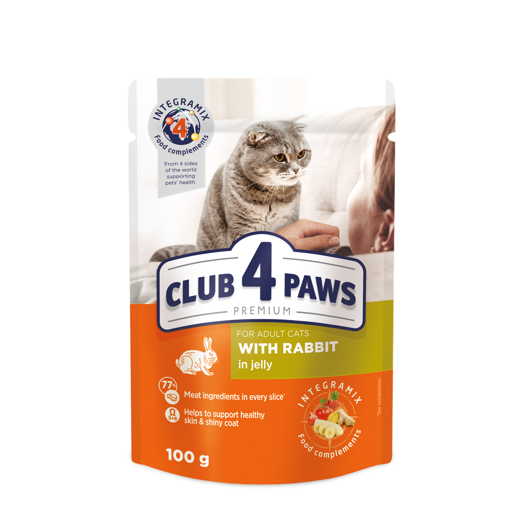 CLUB 4 PAWS MOKRA KARMA DLA KOTÓW - KRÓLIK W GALARETCE 100g 7+1 GRATIS