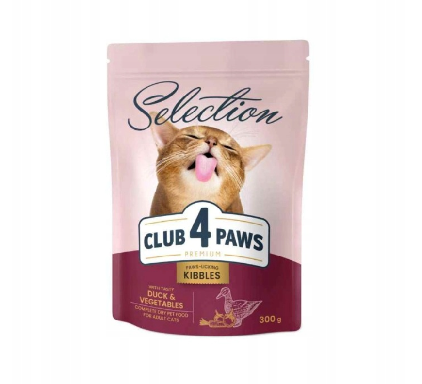 CLUB 4 PAWS SELECTION - KACZKA I WARZYWA SUCHA KARMA DLA KOTÓW 0,3kg
