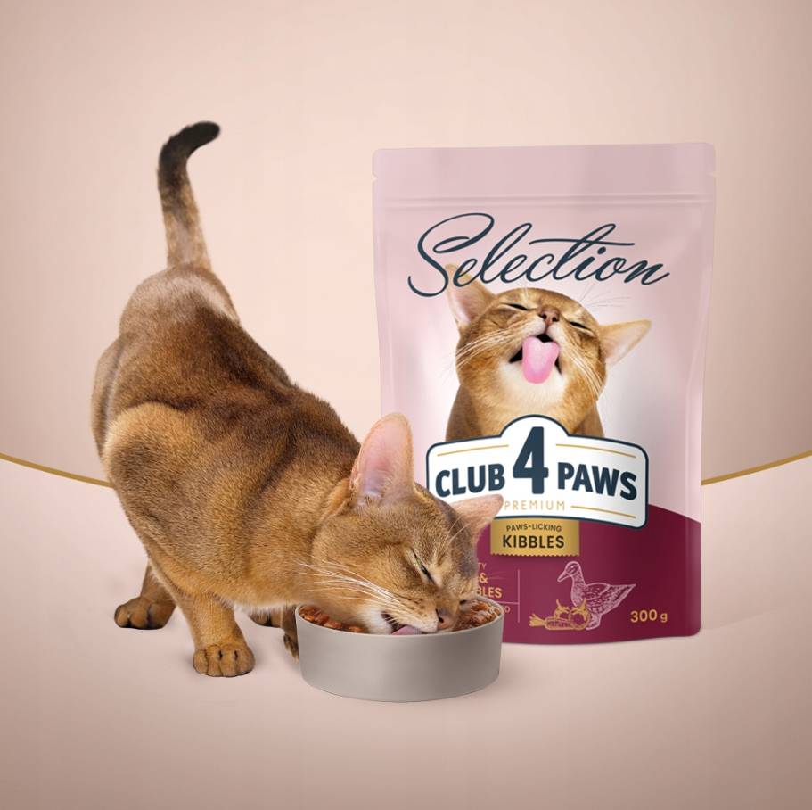 CLUB 4 PAWS SELECTION - KACZKA I WARZYWA SUCHA KARMA DLA KOTÓW 0,3kg